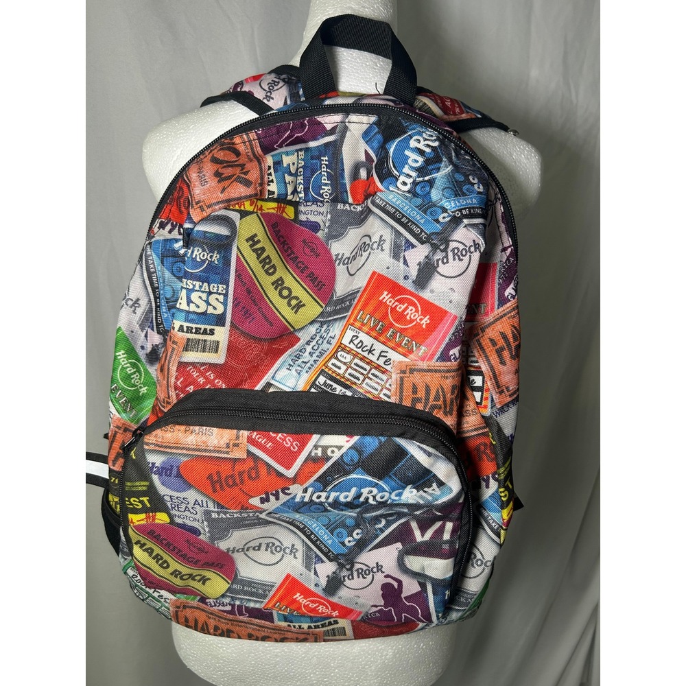 Hard Rock Cafe All Over Print Backstage Pass Concert Ticket Backpack#974